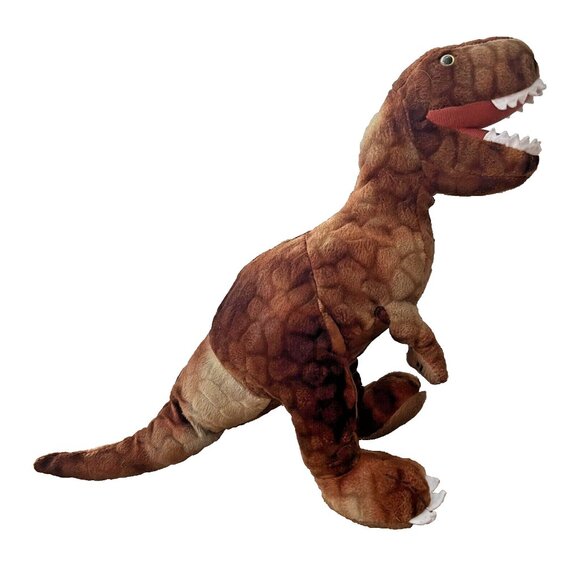 Official Jurassic World Tyrannosaurus T-Rex Dinosaur Brown Plush Stuffie Toy 11" - Picture 1 of 6